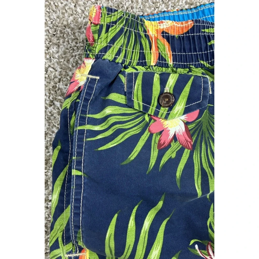Polo‎ Ralph Lauren Men's Swim Trunks Tropical Hawaiian Size Medium Blue